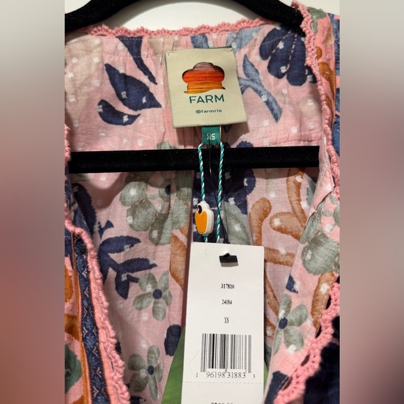 FARM Rio | Seashell Tapestry Cotton Mini Dress | XS - NWT - Picture 3 of 7